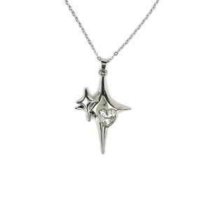 * گردنبند ستاره‌ای قلب‌دار * گردنبند استار هارت نقره‌ای * گردنبند مینیمال ترندی * گردنبند قلبی براق * Star Heart Necklace