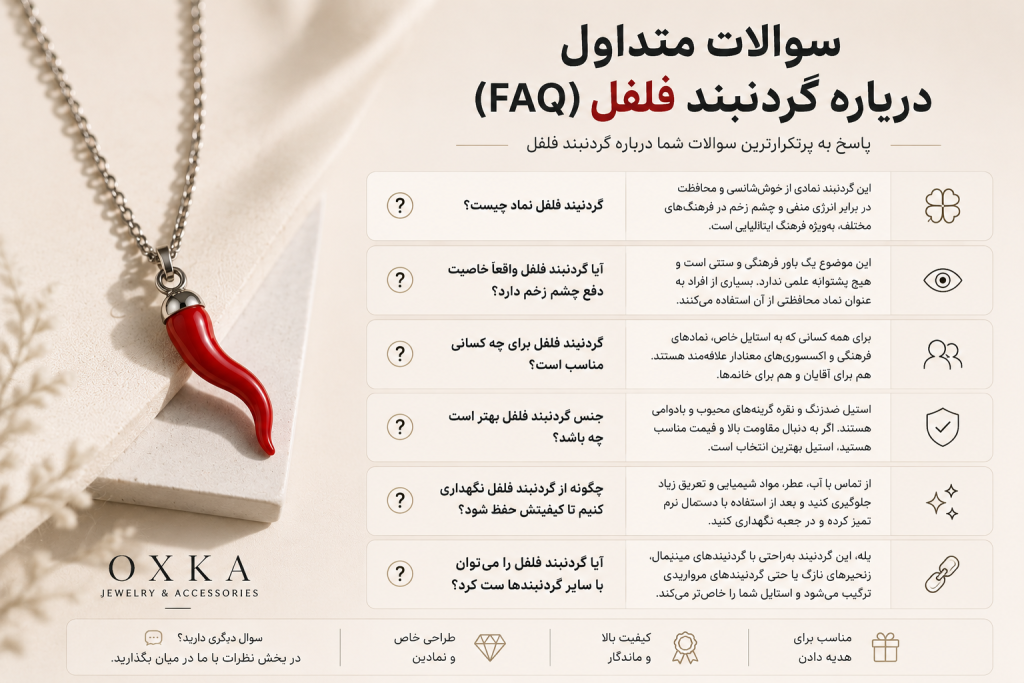 سوالات متداول درباره گردنبند فلفل (FAQ)